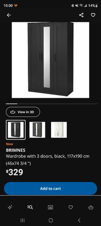 Almost New IKEA Wardrobe Closet 3 Doors with Mirror