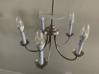 Chandelier, with  drum style shade, 5 light sockets