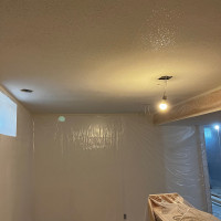Drywall, taping, painting, sprayed ceiling 