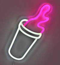 Neon Light Sign Mud Double Cup Lean Party LED USB Brand New 