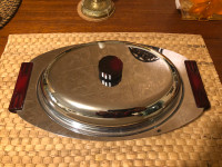 MCM Chrome & Bakelite Hardware Serving Dishes x 2 By Gourmates