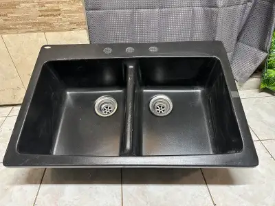 Dekor Black Double-Basin Kitchen Sink, View more