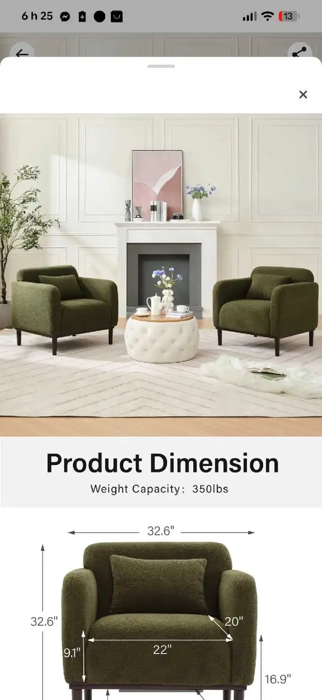 Latitude Run Gizelle Accent Chair from Wayfair  in Chairs & Recliners in Laval / North Shore - Image 6