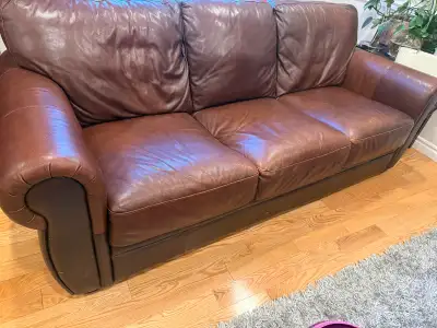 leather sofa and loveseat, View more