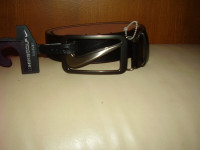 Nike Golf Belt Black Leather Swoosh Buckle New With Tag