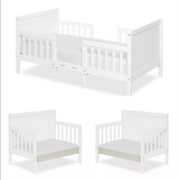 Dream On Me Hudson 3-in-1 Convertible Toddler Bed, White