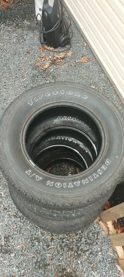Firestone Destination A/T - $25 per tire - $100 for the set - All season Truck/SUV tires - Zero crac...