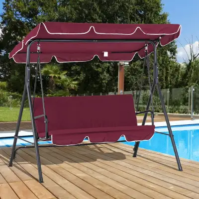Wine red 3 Seater swing Outdoor Porch Swing , View more