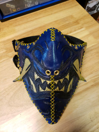 Blue Devil leather riding mask