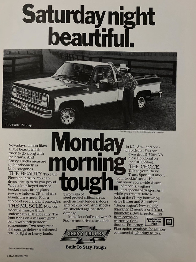 1980 Chevrolet Fleetside Pickup Original Ad in Arts & Collectibles in North Bay