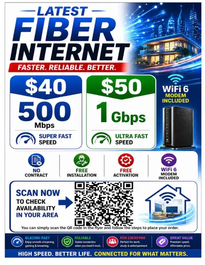 $40 Fiber Internet Deal, View more