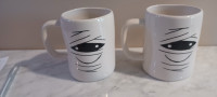 Halloween Mugs w/Mummys and EEk! By Rae Dunn 