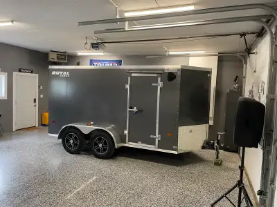 2025 Royal Cargo Enclosed trailer. 6x14 ( 6x12 + V ) has E-track on the floor with many movable ring...