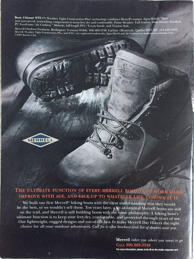 1994 Merrell Boots Original Ad in Arts & Collectibles in North Bay
