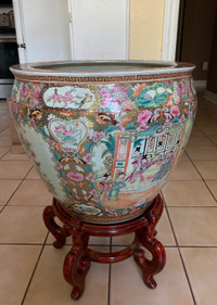 An Exquisite Large Chinese Porcelain Fish Bowl Planter