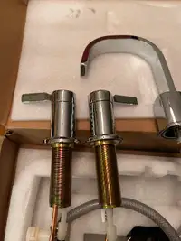 Chrome bathroom sink faucet