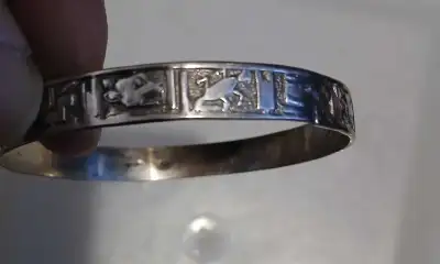 Sterling silver bangle , View more