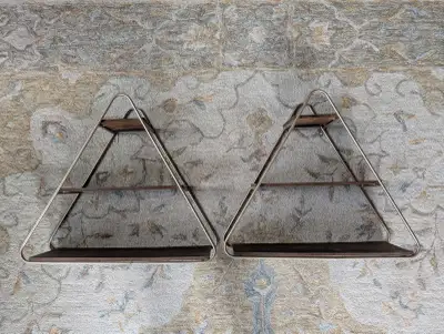 2 Decorative Floating Triangle Shelves, View more