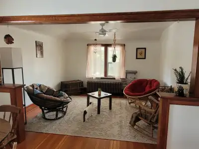 Private bedroom with attached bathroom in 2 bed/2 bath character home apartment. Top floor unit with...