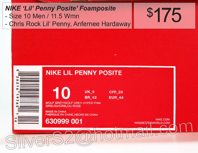 NIKE 'Lil' Penny Posite' (Wolf Grey/Hyper Pink) Sz. 10 Men/11.5 | Men's  Shoes | City of Toronto | Kijiji
