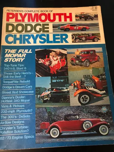 PETERSONS COMPLETE BOOK IS FULL OF MOPAR STORIES... INCLUDES 1962 THRU 1973 ENGINE SPECS $15 TAKES I...
