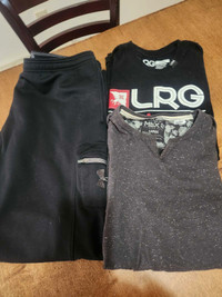 men's size LG, w shirts and pants 