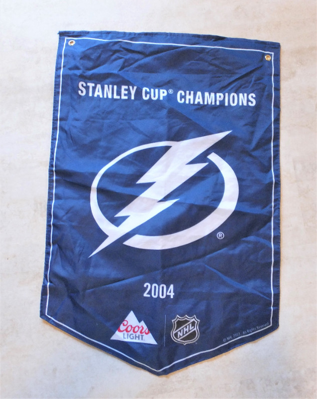 Tampa Bay Lightning 2004 Stanley Cup Champions 23" X 34" Banner in Arts & Collectibles in Oshawa / Durham Region