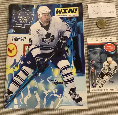 1. Toronto Maple Leafs Saturday December 18th 1999 Game Program 2. Toronto Maple Leafs Saturday Dece...