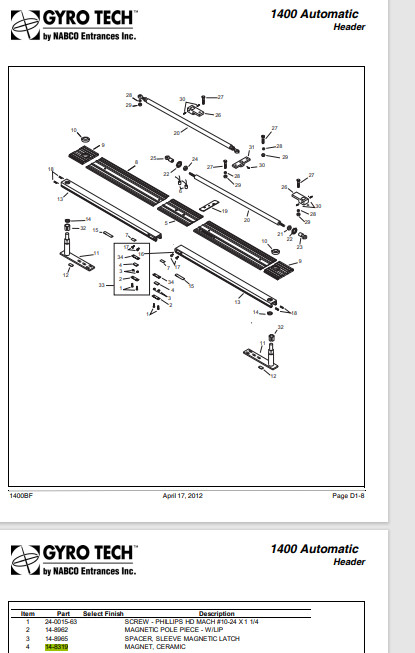 Nabco 14-8319 Magnet, Ceramic Gyro Tech 1400 Automatic Header dans Autre  à Laval/Rive Nord - Image 2