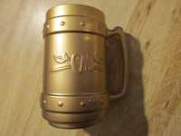 CAPTAIN MORGAN Rum Mug Glass Beer Stein GOLD 14 Oz Collectible