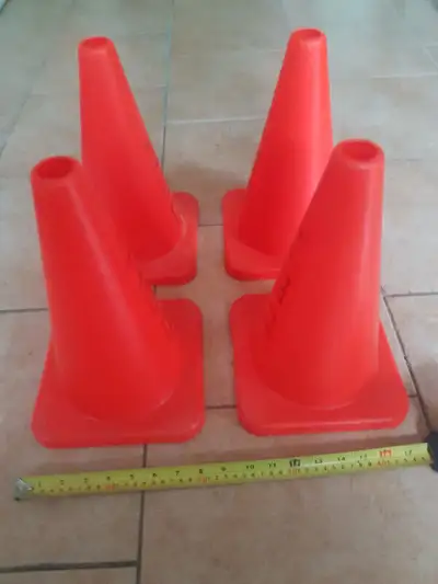 Pilon  PVC flexible safety cone 12 inch high . I have 4 of them., View more