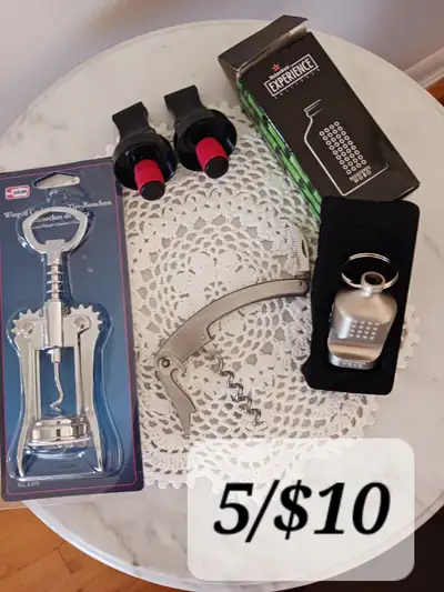 5/$10: NEW WINGED CORKSCREW in pkg., 2 stoppers, Waiter's Corksc, View more