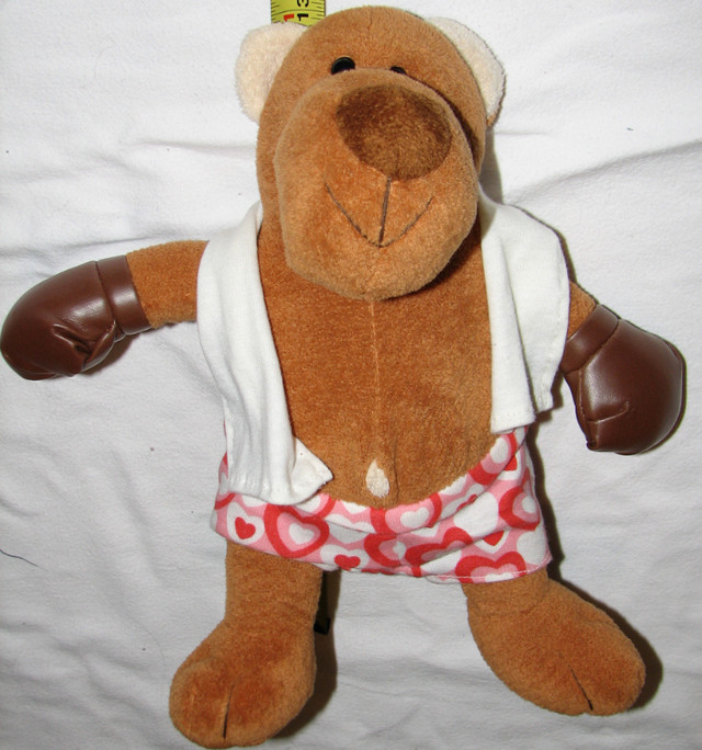 13" Plush Brown Bear with Boxing Gloves, Heart Boxer Shorts and in Toys & Games in London