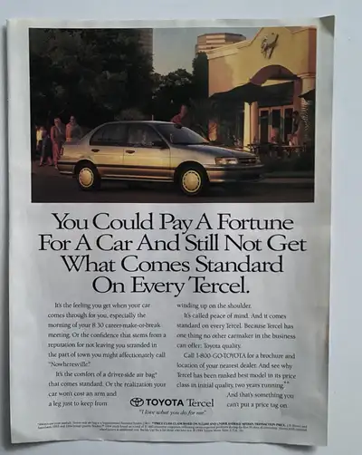 1995 Toyota Tercel Original Ad, View more
