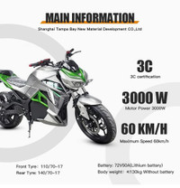 DMS Electric Motorcycle MTO Approved, NO LICENSE