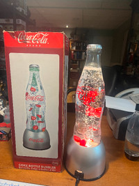 Coca Cola Coke Bottle Caps Bubbler Lava Type Lamp Light 21" Box