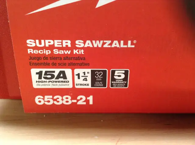 NEW Milwaukee Super Sawzall 6538-21 – UNOPENED! in Power Tools in Saint-Jean-sur-Richelieu - Image 3
