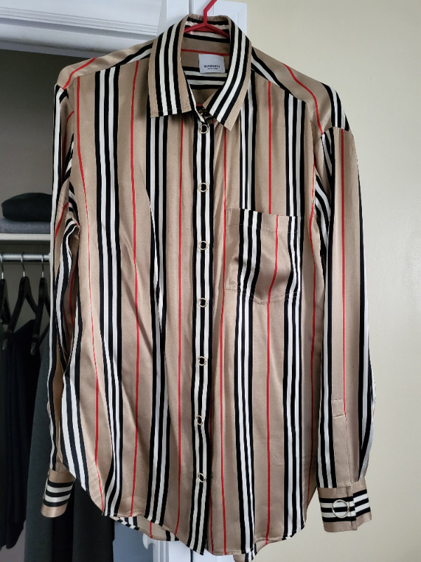Burberry  striped silk shirt size US 10 in Women's - Tops & Outerwear in City of Toronto