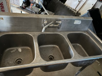 3 bowl commercial sink
