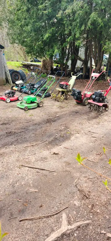 Lawn mowers, Roto tillers, View more