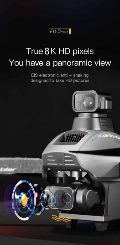 MAGNIFIQUE DRONE F13 MAX Caméra HD Professionnelle 8K dans Appareils électroniques  à Shawinigan - Image 3