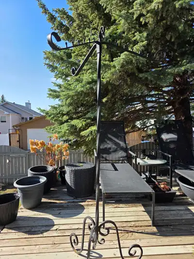 Heavy wrought iron plant stand, View more