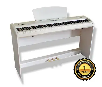 Digital Piano 88 Gradually Weighted Keys 3 Pedals White, View more