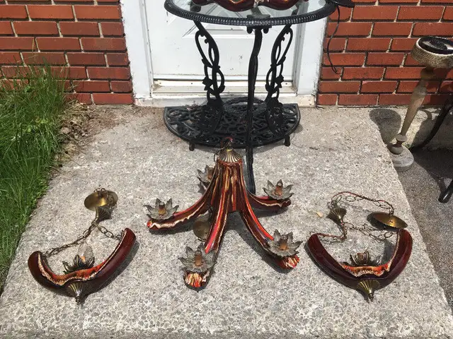 Ensemble de 4 Lampes Chalvignac Vintage Mid Century RARE in Indoor Lighting & Fans in City of Montréal - Image 9