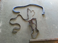 Used leather gag rein for horses.