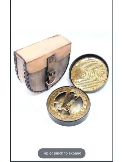 Brass Combination Sundial and Compass Brand New Factory Sealed, View more