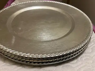 Charger serving plates $ silver plates, home decor,, View more
