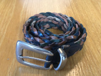 Leather Braided Multicoloured Belt-M/L 36”