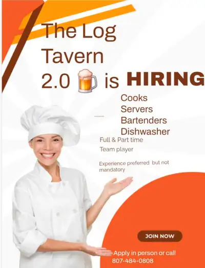 We are hiring. Looking for a cple and or siblings to work at our restaurant and bar, located on lake...