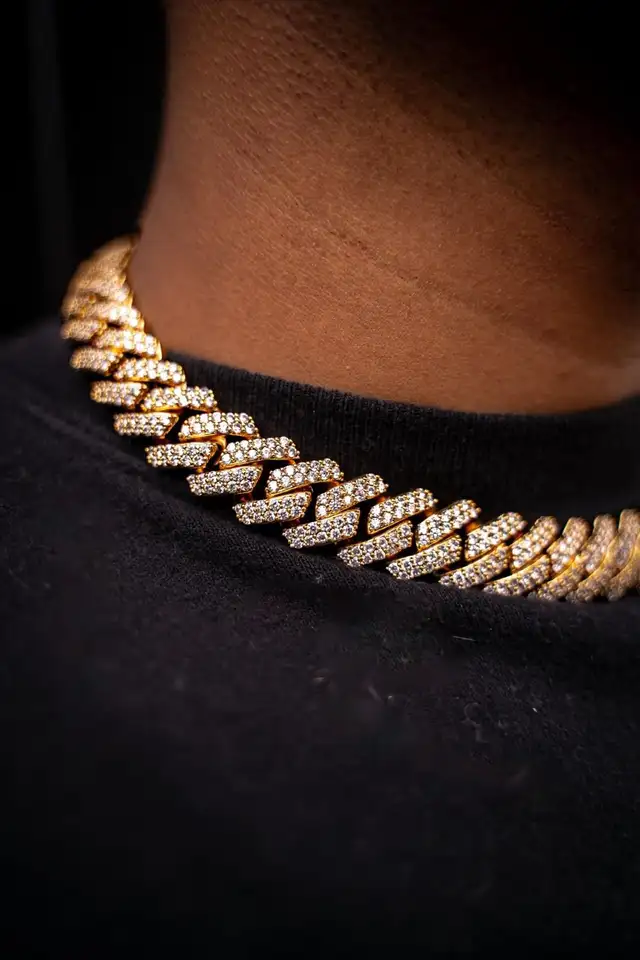 18mm Iced Out Cuban Link Chain | Gold, Silver, Black & Rose Gold ...